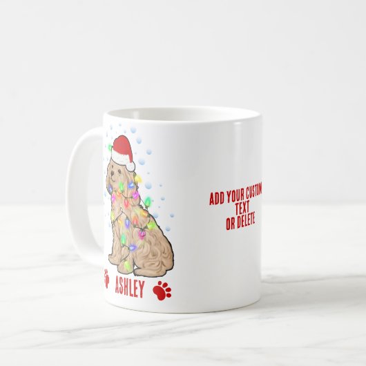 Poodle mit dem Weihnachtshund Kaffeetasse (Vorderseite Links)