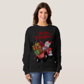 Poodle mit dem Weihnachtsmann im roten Lkw-Hund Sweatshirt (Vorne ganz)