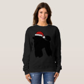 Poodle mit einer Weihnachtsmannmütze Sweatshirt (Vorne ganz)