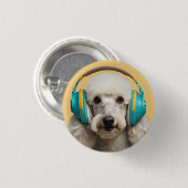 Poodle mit Kopfhörer Button (Vorne & Hinten)