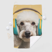 Poodle mit Kopfhörer Golfhandtuch (Insitu)