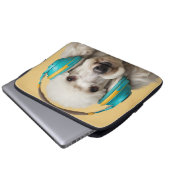 Poodle mit Kopfhörer Laptopschutzhülle (Vorne Knopf)