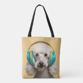 Poodle mit Kopfhörer Tasche (Rückseite)