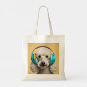 Poodle mit Kopfhörer Tragetasche (Rückseite)