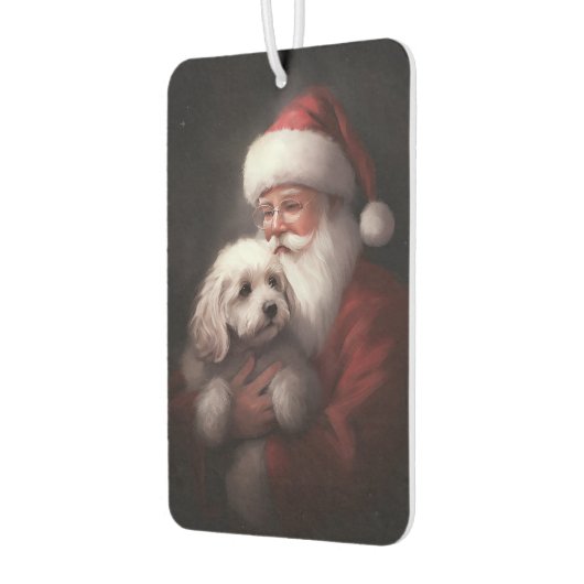 Poodle mit Weihnachtsmann Weihnachten Autolufterfrischer (Links)