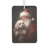 Poodle mit Weihnachtsmann Weihnachten Autolufterfrischer (Rückseite)