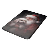 Poodle mit Weihnachtsmann Weihnachten Badematte (Schrägansicht)