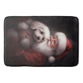 Poodle mit Weihnachtsmann Weihnachten Badematte (Vorderseite)