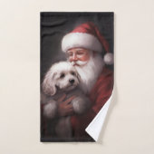 Poodle mit Weihnachtsmann Weihnachten Badhandtuch Set (Handtuch)