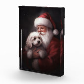 Poodle mit Weihnachtsmann Weihnachten Fotoblock (Rechts)