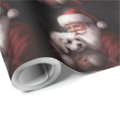 Poodle mit Weihnachtsmann Weihnachten Geschenkpapier (Rolleneckpunkt)