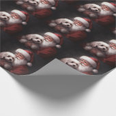 Poodle mit Weihnachtsmann Weihnachten Geschenkpapier (Ecke)