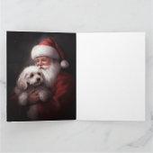 Poodle mit Weihnachtsmann Weihnachten Karte (Innenseite)