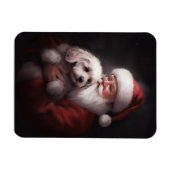 Poodle mit Weihnachtsmann Weihnachten Magnet (Horizontal)
