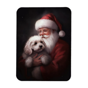 Poodle mit Weihnachtsmann Weihnachten Magnet