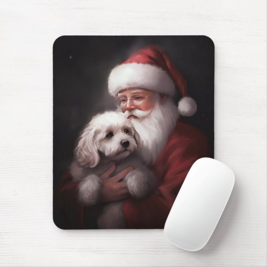 Poodle mit Weihnachtsmann Weihnachten Mousepad (Mit Mouse)