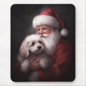 Poodle mit Weihnachtsmann Weihnachten Mousepad (Vorne)