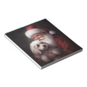 Poodle mit Weihnachtsmann Weihnachten Notizblock (angewinkelt)