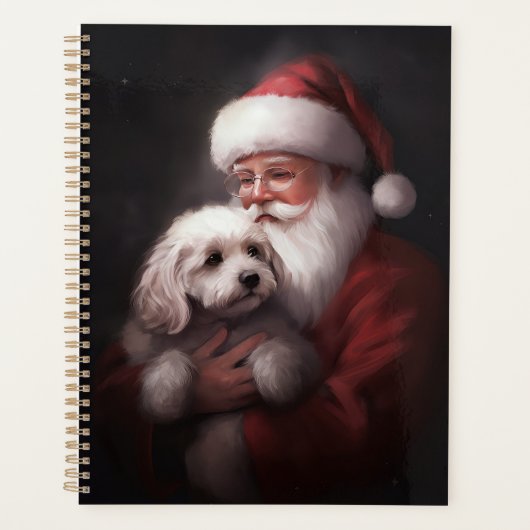 Poodle mit Weihnachtsmann Weihnachten Planer (Vorderseite)