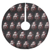 Poodle mit Weihnachtsmann Weihnachten Polyester Weihnachtsbaumdecke (Vorderseite)