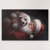 Poodle mit Weihnachtsmann Weihnachten Puzzle (Horizontal)
