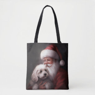 Poodle mit Weihnachtsmann Weihnachten Tasche