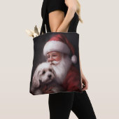 Poodle mit Weihnachtsmann Weihnachten Tasche (Von Nahem)