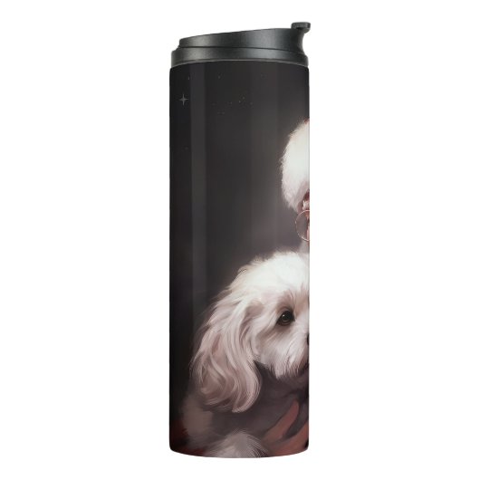 Poodle mit Weihnachtsmann Weihnachten Thermosbecher (Nach links gedreht)