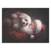 Poodle mit Weihnachtsmann Weihnachten Tischdecke (Vorderseite (Horizontal))