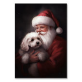 Poodle mit Weihnachtsmann Weihnachten Tischnummer (Rückseite)