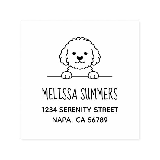 Poodle Mix Dog Doodle Pet Address Permastempel (Design)