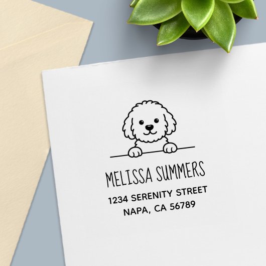 Poodle Mix Dog Doodle Pet Address Permastempel