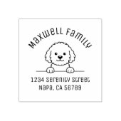 Poodle Mix Dog Doodle Pet Family Arch Address Gummistempel (Prägung)