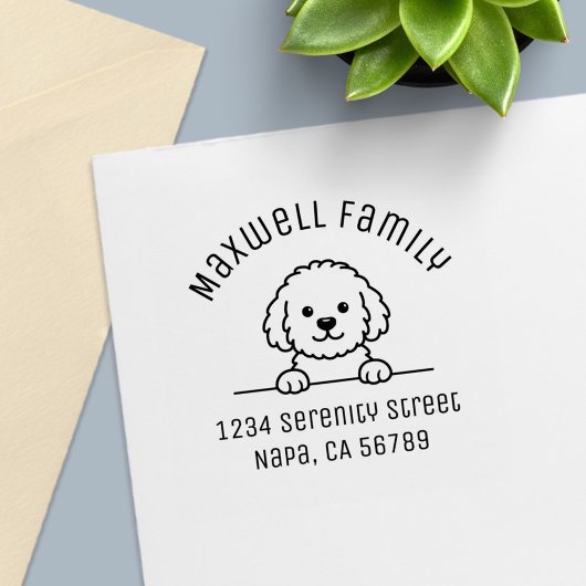 Poodle Mix Dog Doodle Pet Family Arch Address Permastempel