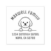 Poodle Mix Dog Doodle Pet Family Arch Address Permastempel (Design)