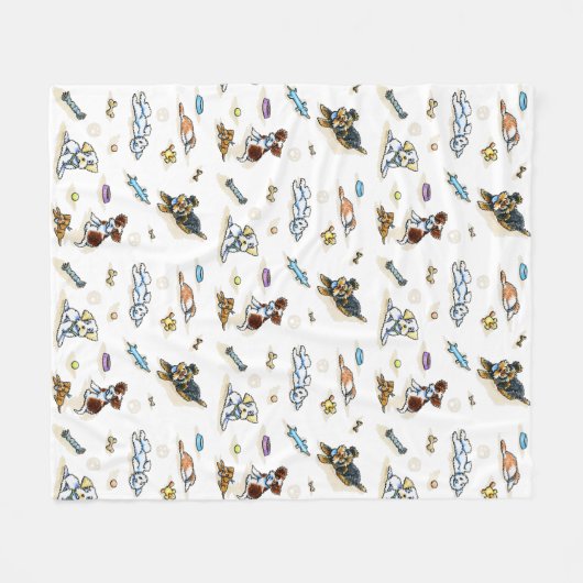 Poodle Mix-Up Fleecedecke (Vorderseite (Horizontal))