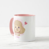 Poodle Mom Watercolor Mug with Custom Name Tasse (Vorderseite Links)