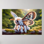 Poodle Moth Surreal Fluffy Moth Fantasy World Poster (Vorne)