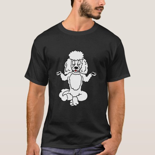 Poodle Motif, Niedliche Poodle Practices Yoga 1 T-Shirt (Vorderseite)