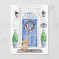 Poodle Moving Announction Postcard