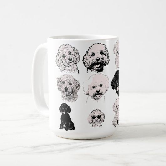 Poodle Mug | Cute Dog Lover Gift | Adorable Canich Kaffeetasse (Vorderseite Links)
