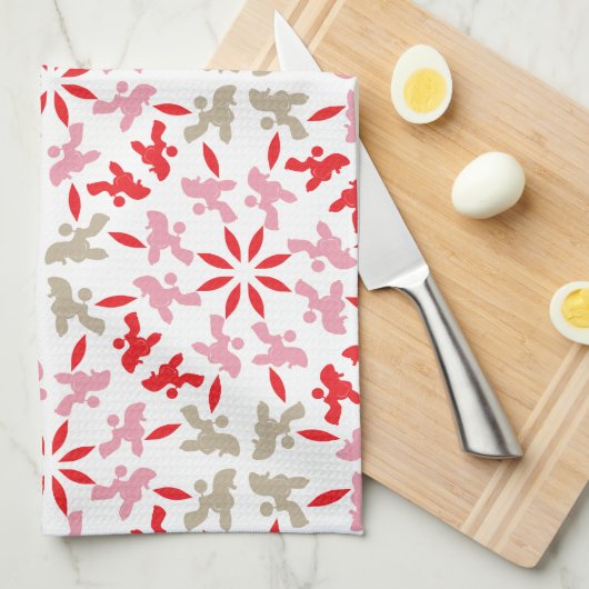 Poodle Muster Geschirrtuch (Viertel Falte)