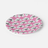 Poodle Muster Niedlich rosa Pappteller (Schrägansicht)