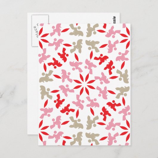 Poodle Muster Postkarte (Vorne/Hinten)