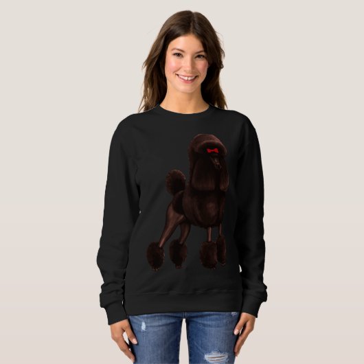 Poodle Muster White Sweatshirt (Vorne ganz)