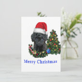 Poodle niedlicher Hund Weihnachtskarte Feiertagskarte (Stehend Vorderseite)