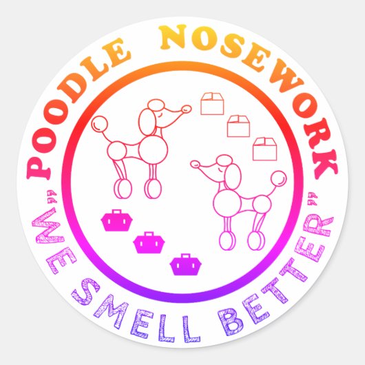 Poodle Nosework - wir riechen besser Sticker (Vorderseite)
