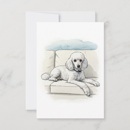 Poodle Note Card Dankeskarte (Vorderseite)