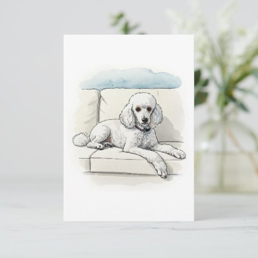 Poodle Note Card Dankeskarte (Stehend Vorderseite)