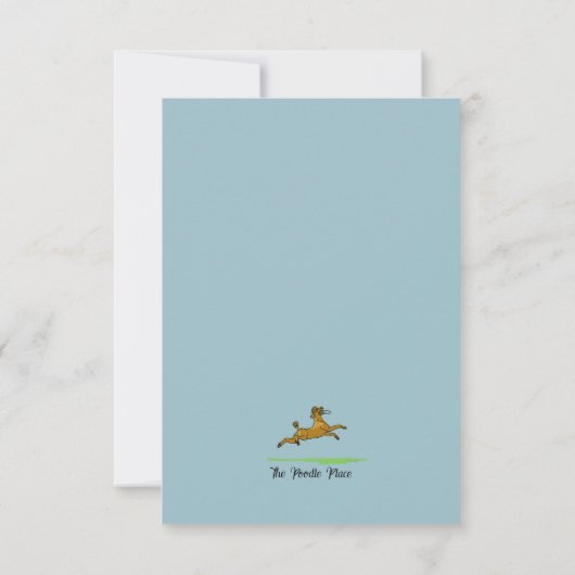 Poodle Note Card Dankeskarte (Rückseite)